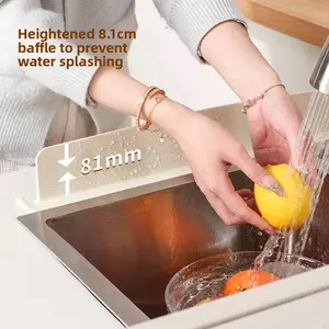 Kitchen Sink Splash Guard High Grade Waterproof Baffle Heavy Duty Sink Water Deflector for Kitchen Sink Bathroom Countertop Anti Splashing Organizer for Washing Dishes and Preparing Food -RR