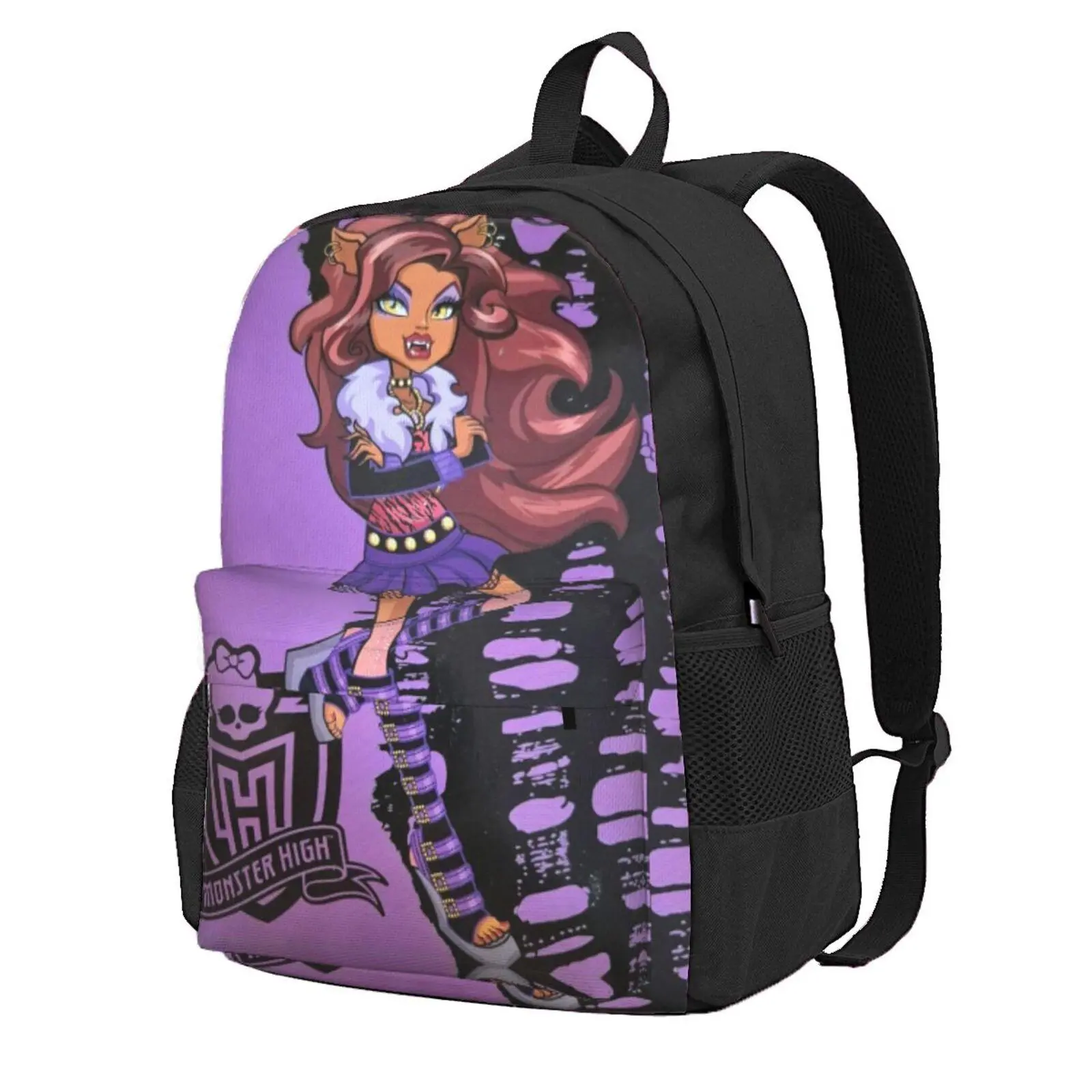 Versatile Monster High Carry On Backpacks, Monster high dolls Multi-Pocket Casual Bag for Men & Women,Monster high doll Reliable Companion for School, Work and Airline Travel