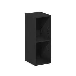 FULDA Bookcase, 2-Tier Narrow Bookshelf, Bookcase 8-In Wide Narrow Bookcase, 9.3 x 7.9 x 21.2, for Living Room Bedroom Home Office, Blackwood