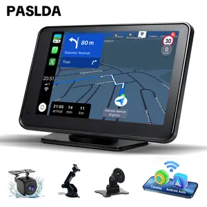 【PASLDA】 7" Wireless Carplay & Android Auto Screen with Mirror Link Backup Camera Bluetooth 5.0 Touchscreen for Car Navigation AUX FM