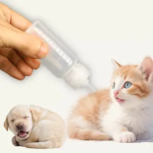 3-Pack Pet Nursing Bottles Set with Cleaning Brush - Soft Silicone Nipple for Puppies/Kittens, Anti-Choke & Leak-Proof, Newborn Pet Feeding Supplies for Small Dogs/Cats