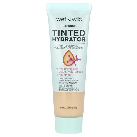 wet n wild Barefocus, Tinted Hydrator, 1114063 Light Medium, 0.91 fl oz (27 ml)