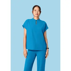 Mandarin Dolman Top Electric Blue