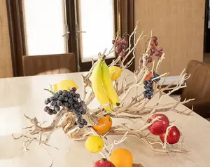 Rustic Tree Root Fruit Stand - Farmhouse Kitchen Countertop Organizer