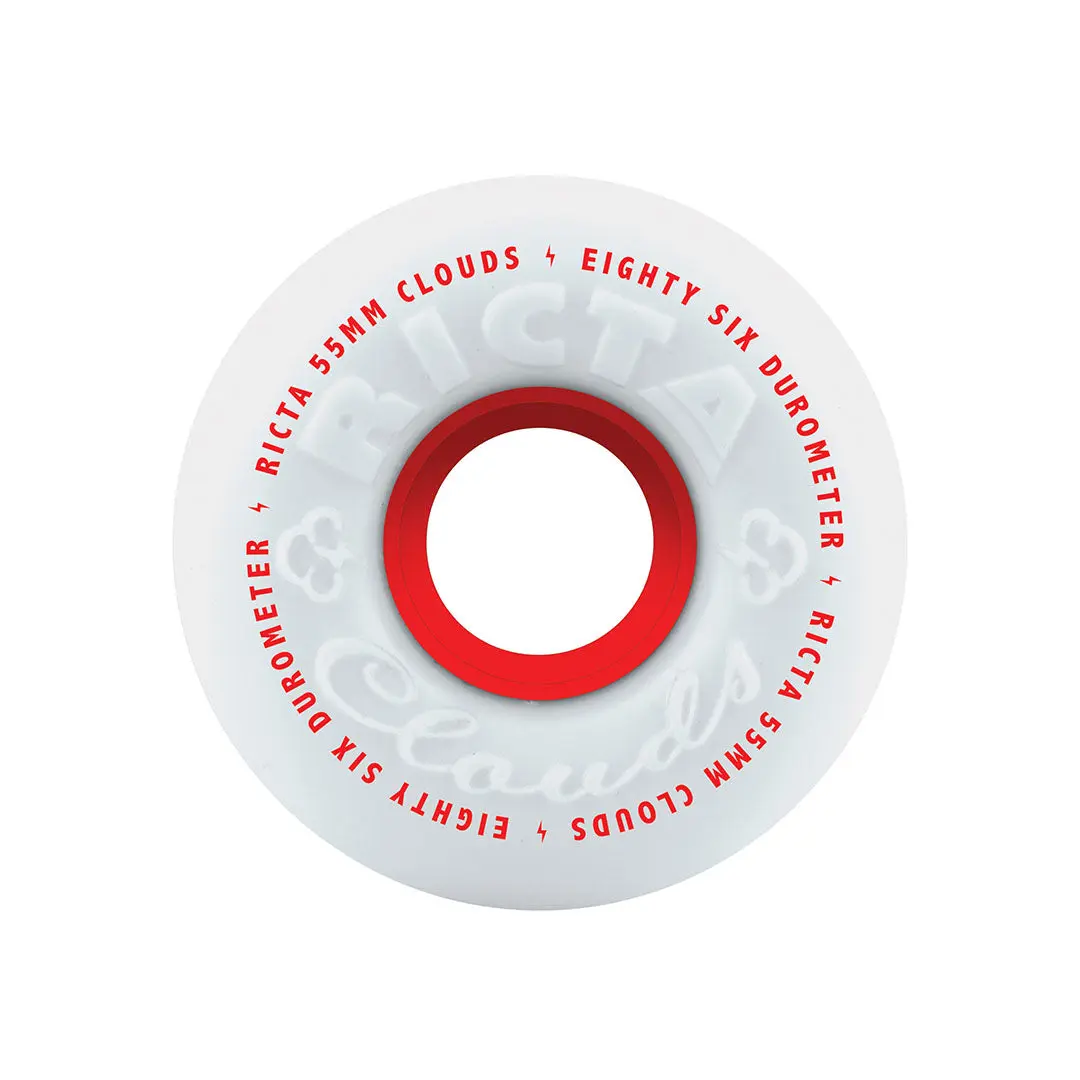 55mm Clouds Red 86a Ricta Skateboard Wheels