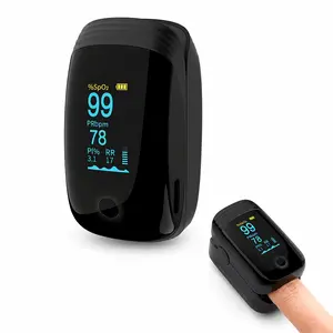 Fingertip Pulse Oximeter (Black) - Fast Reading with HD Display, Long Battery Life Rechargeable Monitor for Outdoor Sports & Home Use - Perfect Father's Day Gift!