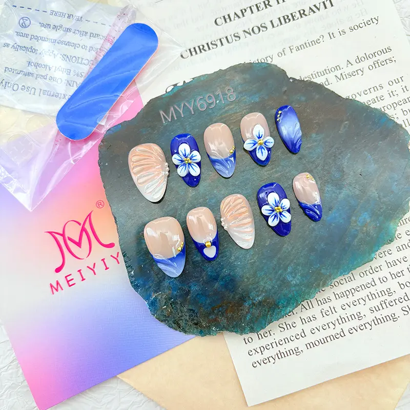 .DP.6918.High-quality pure handmade 3D carved wearable nails
