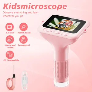 INSKAM 3-Inch Portable Digital Microscope, 1000x Portable Digital Microscope,With 8 Adjustable LED Lights,Mini USB Camera, Suitable for Science Education, Fun Birthday Gift