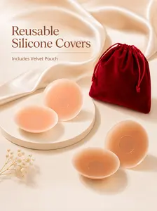 Adhesive Nip Covers  100% Silicone - Seamless Inserts For Workout & Swim - Rinse & Reuse