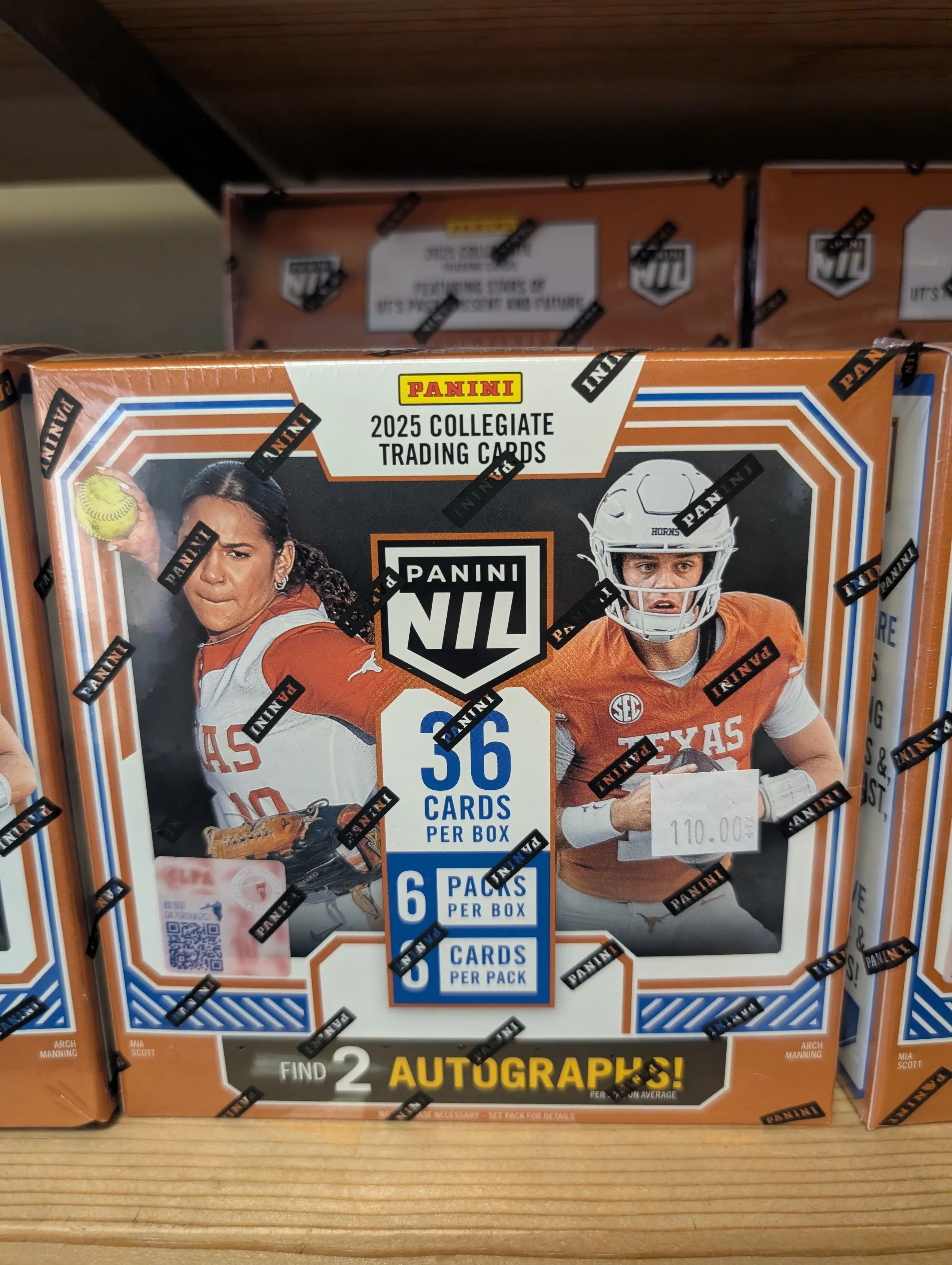 Panini 2025 Collegiate Trading Cards NIL Edition 36 Cards Per Box 6 Packs Per Box 2 Autographs Included