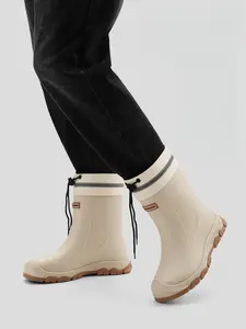 Men's Fashion Mid-Calf Non-Slip Rain Boots, Slip Resistant Boots, Durable Waterproof Anti-Scratch, Comfortable Insole, Perfect for Outdoor Activities and Daily Wear Footwear