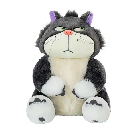 25cm Angry Lucifer Cat Stuffed Animal - Soft PP Cotton Japanese Anime Anthropomorphic Stuffed Toy, Animals and Nature Themed Collectible, Children Development Gift for Kids, Comfortable Home Decor & Sleep Pillow