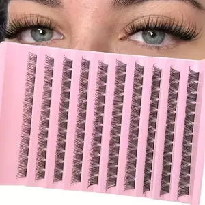 120 Cluster Eyelashes, Length 8-16mm, D Curl, Dainty Lashes, Volumized False Eyelashes, Natural Fluffy Look, Lightweight Soft, Easy to Use, Perfect for Daily & Special Occasions