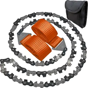 36 Inch Manual Pocket Chainsaw with 48 Bidirectional Teeth, Fast Easy Cutting Wire Rope Cable Saw Ideal for Camping Survival Backpacking Outdoor Camp Gear
