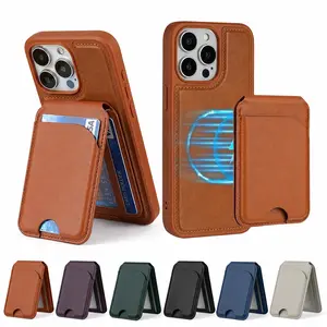 Quriov MagSafe Wallet with Adjustable Stand Compatible with Magnetic Wallet for Phone Leather Magsafe Card Holder for iPhone 16/15/14/13/12 series Only supports products with MagSafe. Cellphone Smartphone