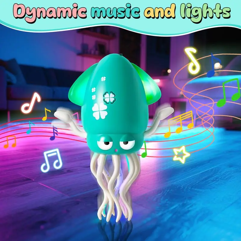 Electric Crawling Octopus Toy with LED Lights & Music, Crazy 8-Leg Action Octopus with Smart Obstacle Avoidance, for Interactive Fun Gifts dancing octopus