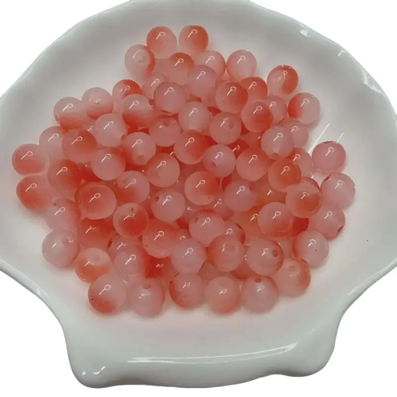 8mm 100pcs Round Glass Beads - DIY Jewelry Making Supplies for Bracelets & Keychains -Glass Beads for Small Business Supplies