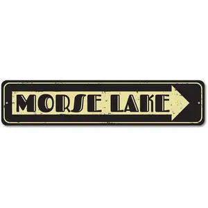 Lake Name Arrow Aluminum Decor Novelty Metal Sign