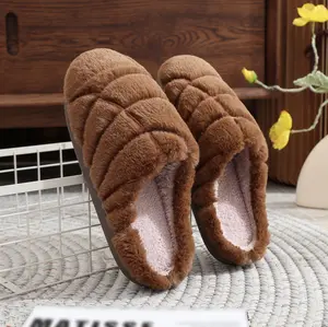 Cute Fluffy Plush Slippers for Women, Casual Soft Comfortable Home Slippers, Warm Slippers for Indoor & Outdoor Couple Color Matching Plush Slippers