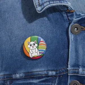 Rainbow Raccoon Pin Buttons,  forest, animals, lgbtq, pride