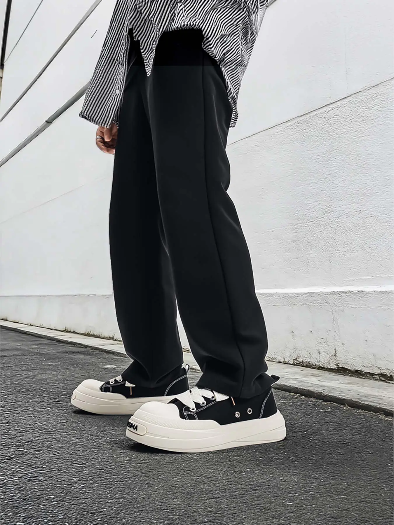 Men's Chunky Platform Canvas Shoes, Elevated Breathable Casual Sneakers, Non-Slip Durable Trendy Shoes