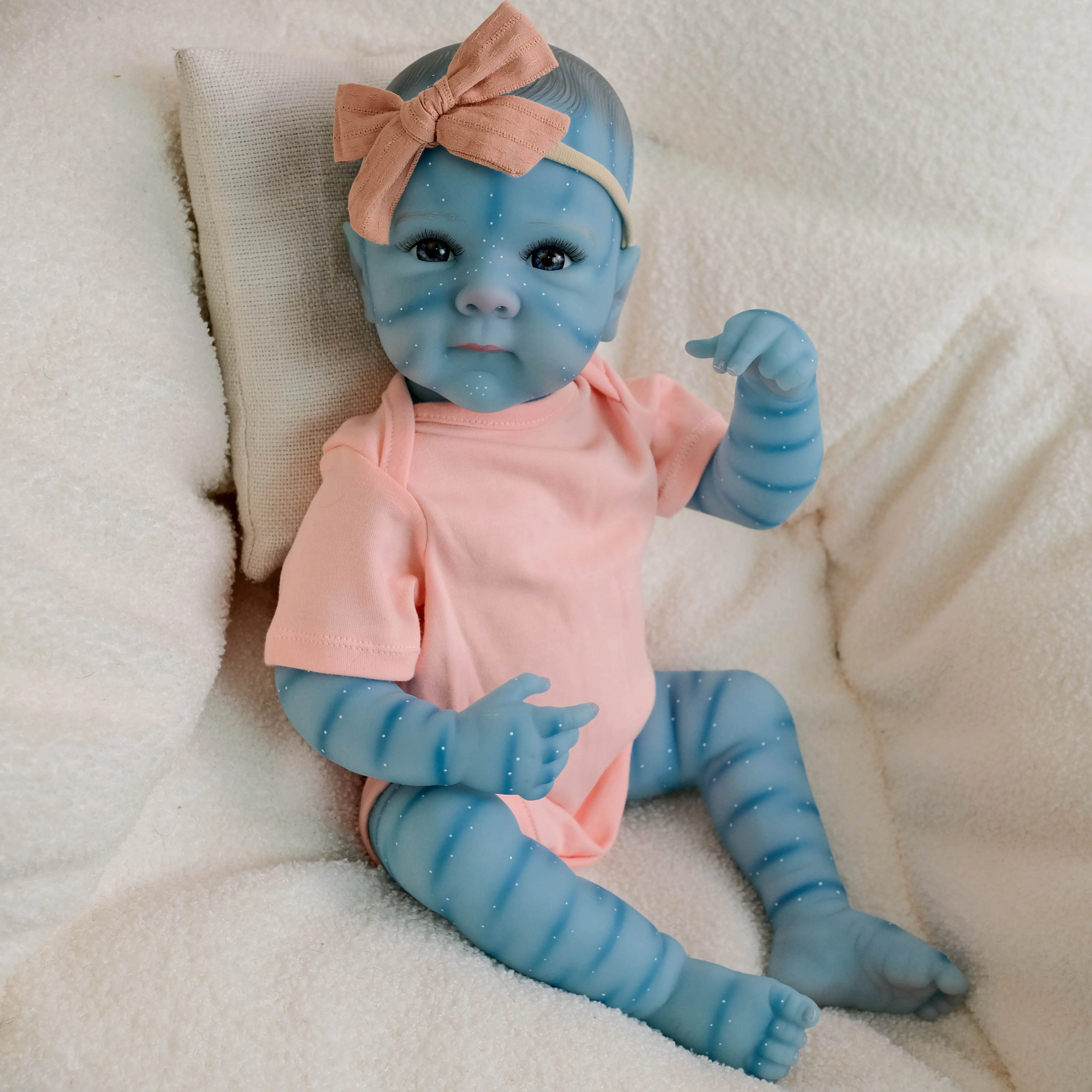 Reborn  Baby Dolls 18inch Bettie Vinyl Full Body Washable Painted Hair Baby Doll  Toy Soft Vinyl Reborn Baby Dolls Avatar Asleep Newborn Toddler Play Doll with Feeding Kits Birthday Valentine's Day Gift christmas collector