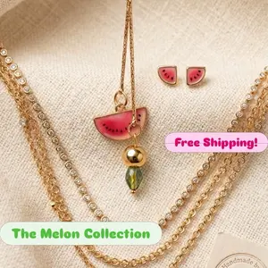 The Melon Collection Handmade Watermelon Dangle Earrings, Unique Jewelry Gift