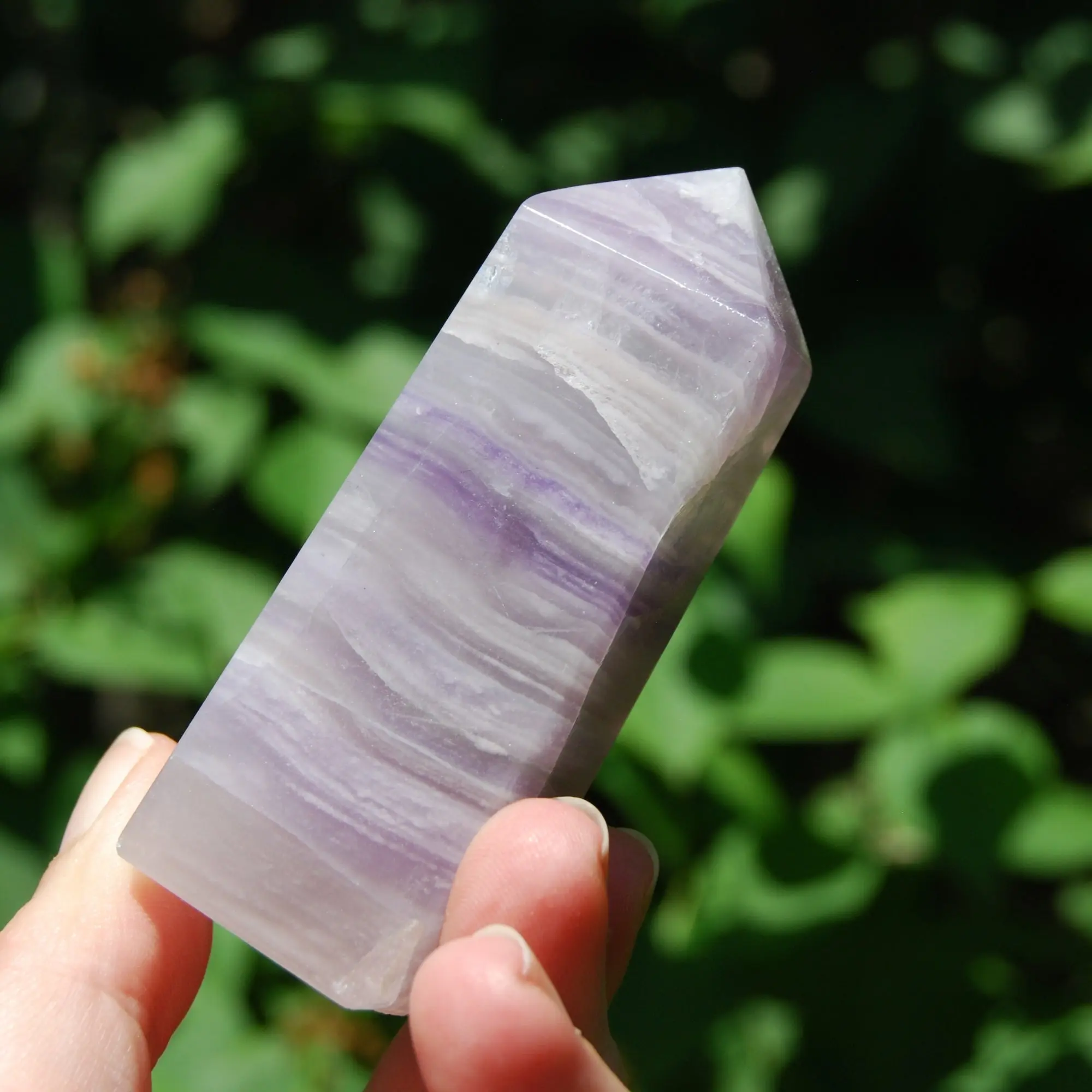 3.1in 127g Lavender Fluorite Crystal Tower