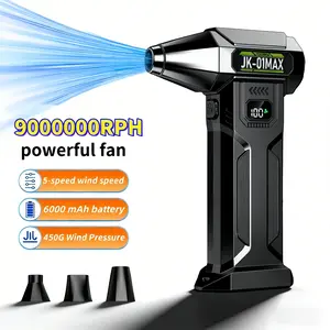 Portable Turbine Jet Blower，9000000RPH High-Power Snow Blower/Snow Remover,6000mAh battery pack，USB-C Fast Charging, 5 wind speed modes. Suitable for Dust Removal (cars/computers), Snow Pile Clearing, and Leaf Blowing.Cleaning tools