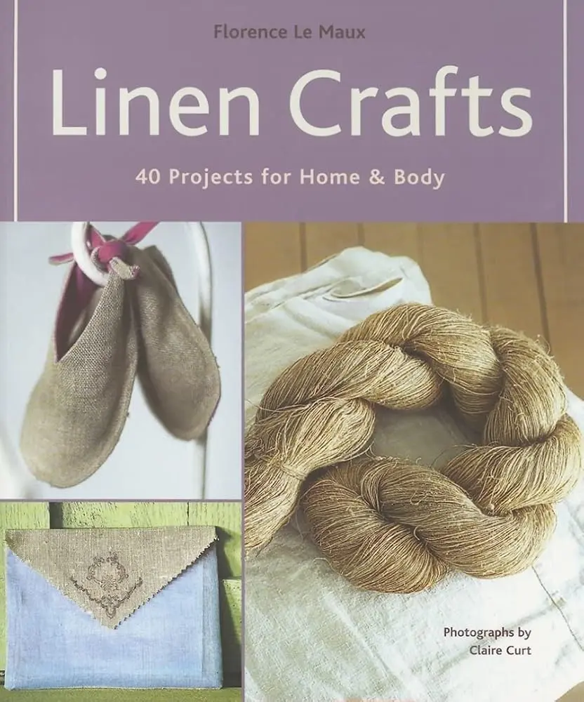 DIY Linen Knitting & Crochet Crafts Kit - 40 Projects with Easy Tutorials, Picnic Blanket, Fringed Tunic, Utility Bags, Decorative Menu Holders, Embroidered Curtains, Lightweight & Resilient for Home Use