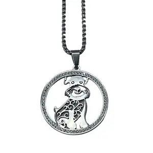Schnauzer Dog Shape Pendant Necklace Adjustable up to 20”