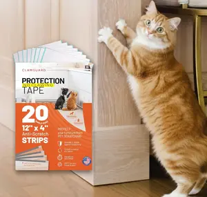 Protection Tape Strips –  PreCut x in Scratch Barriers – Door Scratch Protector Dog & Cat – Couch Protector from Cat Claws