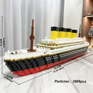 Challenge 3806pcs Titanic Building Blocks Model, Three-Dimensional Puzzle for and Creative Art Collection Display - Birthday Valentine' Day Toy Gift, Detailed Replica, Artistic Displaypiece, Highquality Bricks, Sturdy Construction, Collecti
