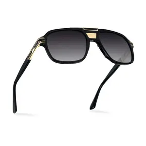 New men's stylish polarized astronaut sunglasses, comfortable large-framed acetate fiber material, retro and trendy personality, gold embellishments, perfect for street style, beach travel, and Christmas decorations. SA0004