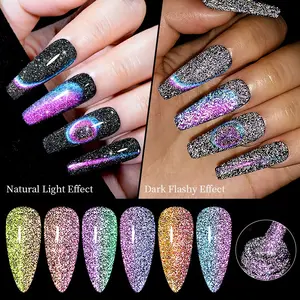 Meet Across 9D Galaxy Starry Sky Effect Magnetic Gel Polish, UV Cat Eye Gel Polish, Manicure Nail Art, Nail Supplies