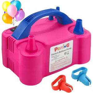 Balloon Pump, Balloons Inflator Blower Machine with Balloon Tie Tool & Dual Nozzle