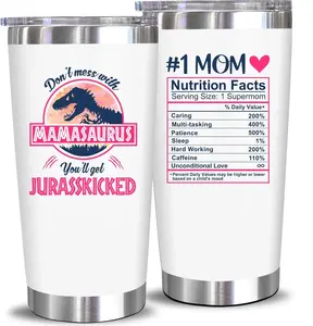 Mamasaurus Tumbler Gift, Funny Mom Dinosaur Cup, Don’t Mess With Mamasaurus Mug, Mom Life Humor Gift, Stainless Steel