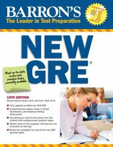 USED-Barron's New GRE: Graduate Record Examination by Sharon Weiner Green M.A. (Paperback)
