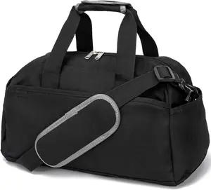 14 inch Small Gym Bag for Women & Men, Mini Duffel Bag for Travel  Lightweight Carry On Bag, Black