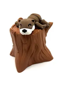 Charming Otter in Tree Stump: Playful Decor, Fidget Toy, Stress-Relief, Desk Toy