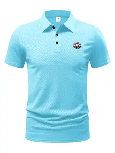 Men's Quick-Dry Eco-Light Moisture-Wicking Golf Polo Shirt, Christmas Santa Print, Breathable Fabric, Comfort Fit, Outdoor Activities