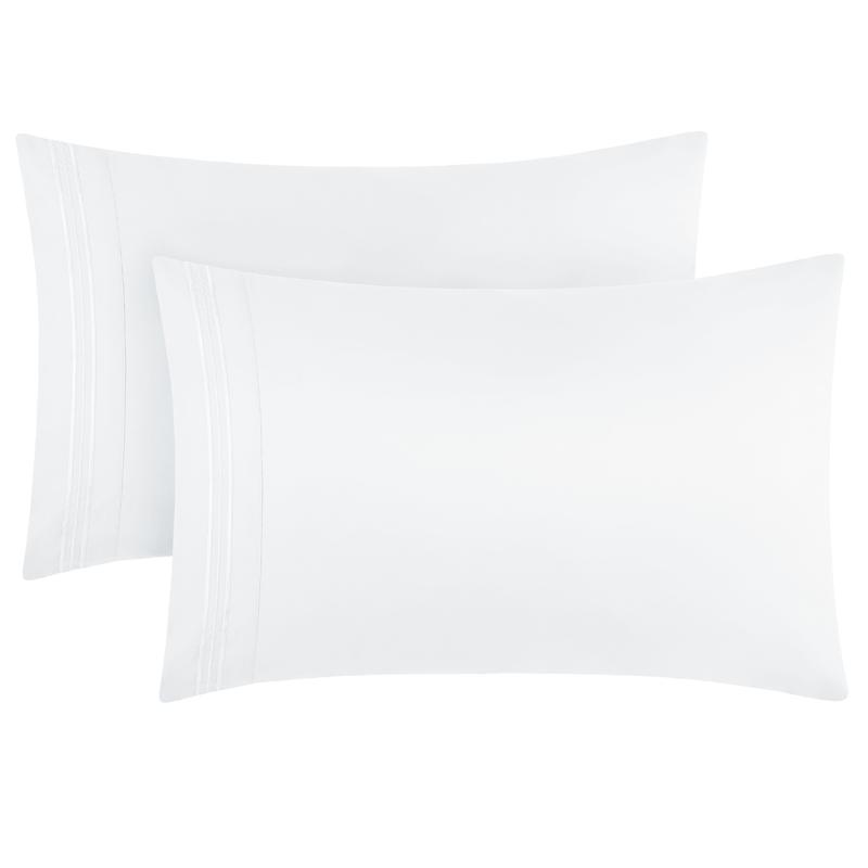 Mellanni Iconic Collection Set of 2 Pillowcases Hypoallergenic Microfiber Easy Care Wrinkle Fade Resistant Durable Bedding Accessories