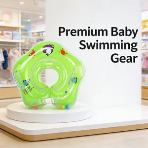 Newborn Baby Swimming Ring, Inflatable Circle, Inflatable Floater, Anti-Fall Safety Buckle & Cartoon Design, 0-12 Months Bath Training, Eco-Friendly Material, Inflatable Pool Float