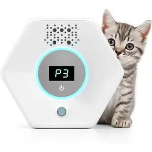 Litter Deodorizer - Ozone & Negative  Odor Remover with Sensor ,  Odor Eliminator,Safe Air Purifier for Pets( White)