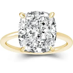 GRA Certified 1CT 5*7mm D VVS1 Crushed Ice Cushion Cut Lab Moissanite Solitaire Yellow Ring for Women, Ideal for Wedding & Daily Wear summervibes