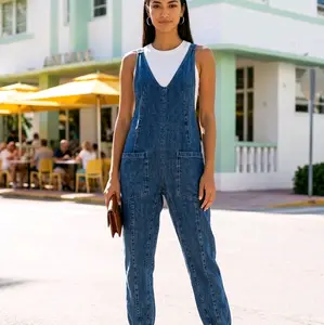 Free People We The Free High Roller Denim Jumpsuit Size Small