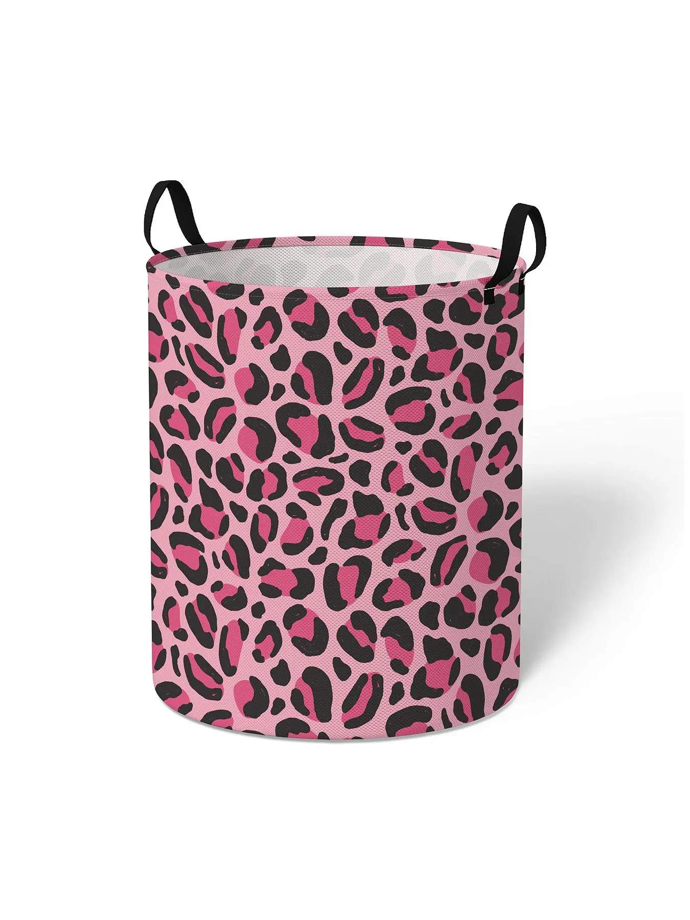 Random Leopard Print Collapsible Portable Folding Laundry Basket, Large Capacity Dirty Clothes Toy Storage Clothes Baskets with Handle, Household Laundry Hamper for Home Bathroom, Laundry Bin