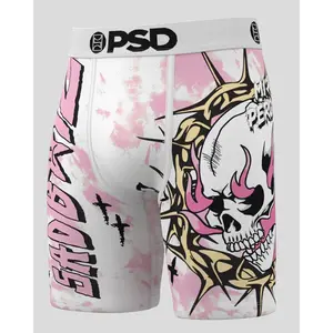 PSD Mens Sad Boyz - Infierno Boxer Brief - Standard Length 7 Inch Inseam, Soft and Breathable Poly Blend Fabric