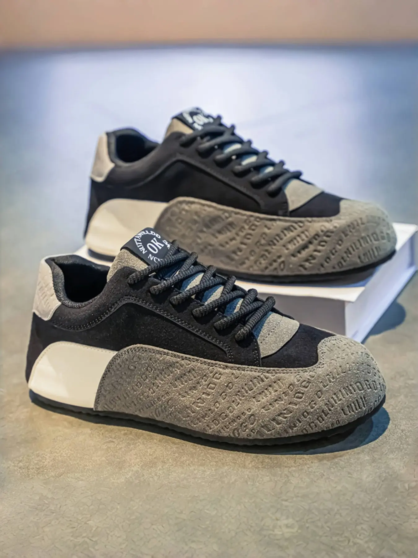 Men's Durable Comfortable Student Sneakers, Versatile Fashion Thick Sole Casual Sports Shoes, All Seasons PU Leather Rubber Bottom, Low Top Sneakers, Thick Soled Sneakers