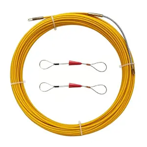 3mm Fiberglass Fish Tape, Includes 2 fish belt tighteners, Duct Rodder Fishtape Wire Puller, 33ft/66ft/98ft Lengths Non-Conductive Electrical Wire Threader for Wall and Condui Wiring Installation, Fiberglass Cable Puller Fish Tape
